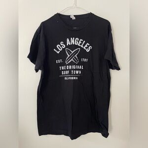 Black Graphic Los Angeles California surf T-Shirt